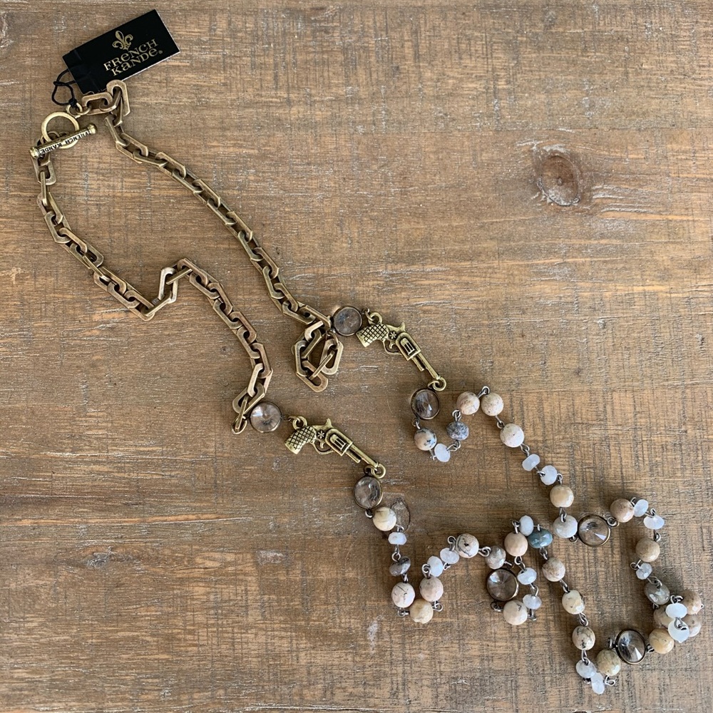 French Kande 45 inch pistolette necklace